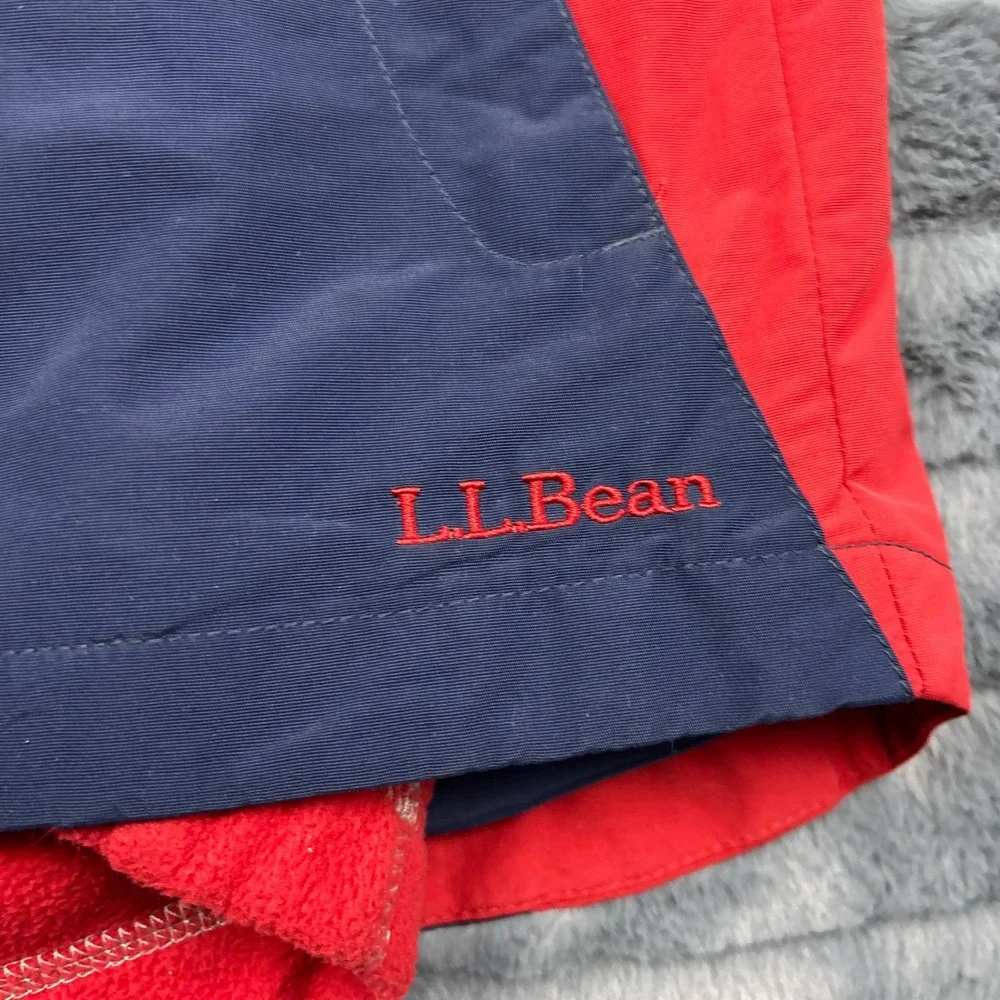 LL Bean Kids XL 18 Jacket Navy Red Colorblock Fleece Lined Winter Coat O DAT 4